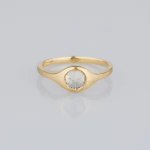 0.87 Carat One-of-a-Kind Rose Cut Grey Diamond Signet Ring | DR145-OOAK