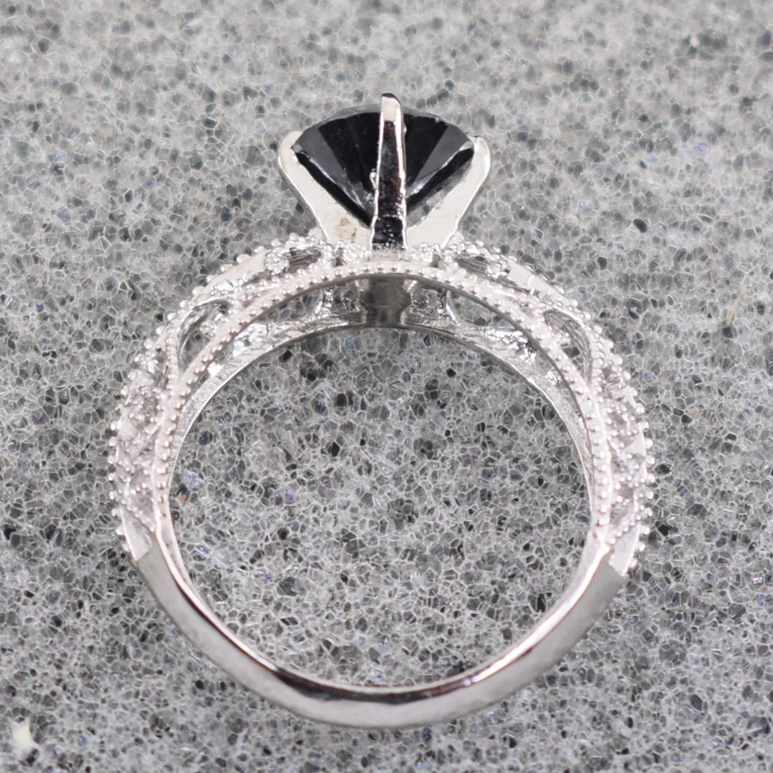 1 Ct to 3 Ct Black Diamond Solitaire Ring in 925 Sterling Silver. Amazing Collection & Great Shine
