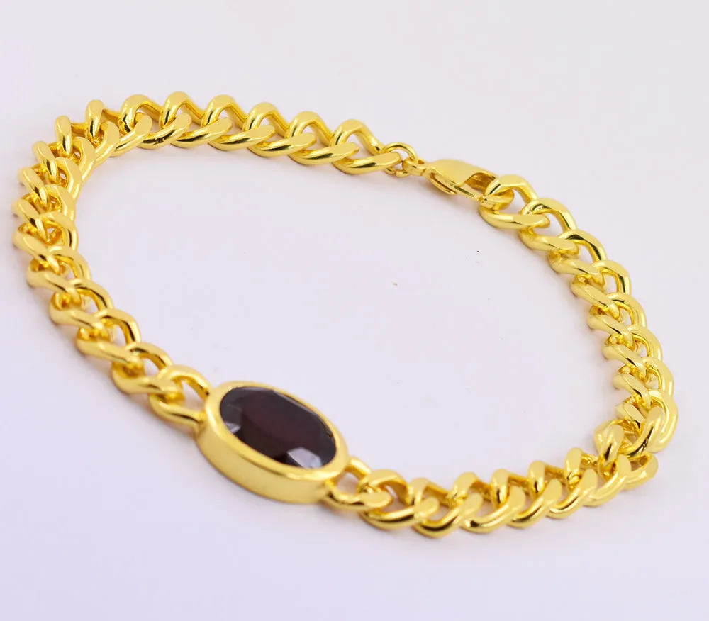 10 Ct Certified Oval Faceted Garnet Gemstone Bracelet