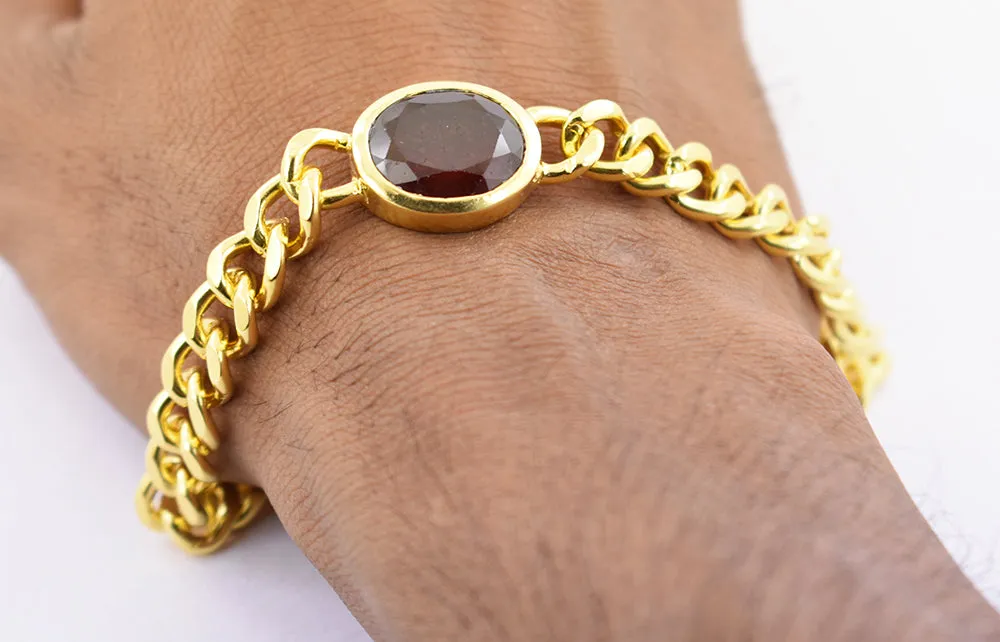 10 Ct Certified Oval Faceted Garnet Gemstone Bracelet