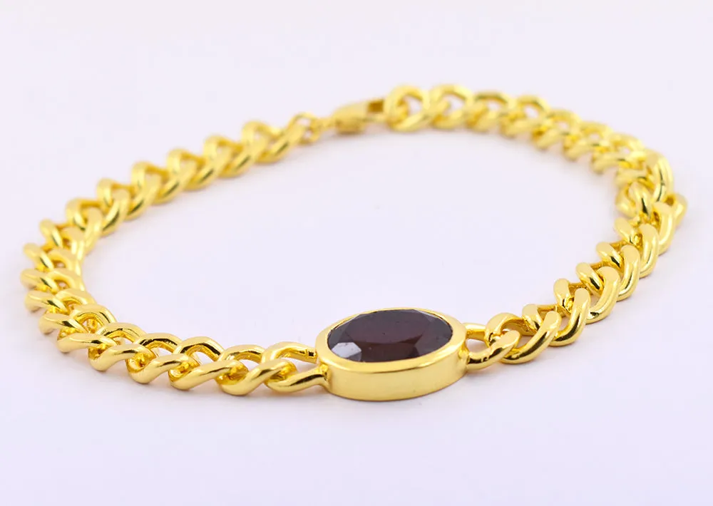 10 Ct Certified Oval Faceted Garnet Gemstone Bracelet
