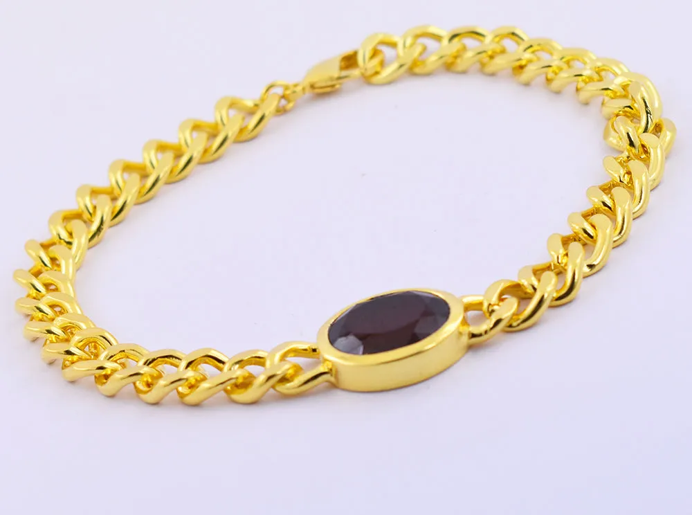 10 Ct Certified Oval Faceted Garnet Gemstone Bracelet
