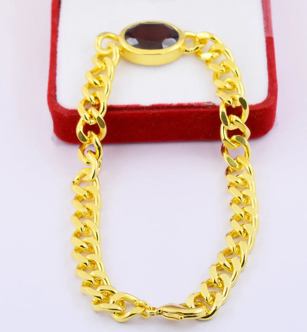 10 Ct Certified Oval Faceted Garnet Gemstone Bracelet