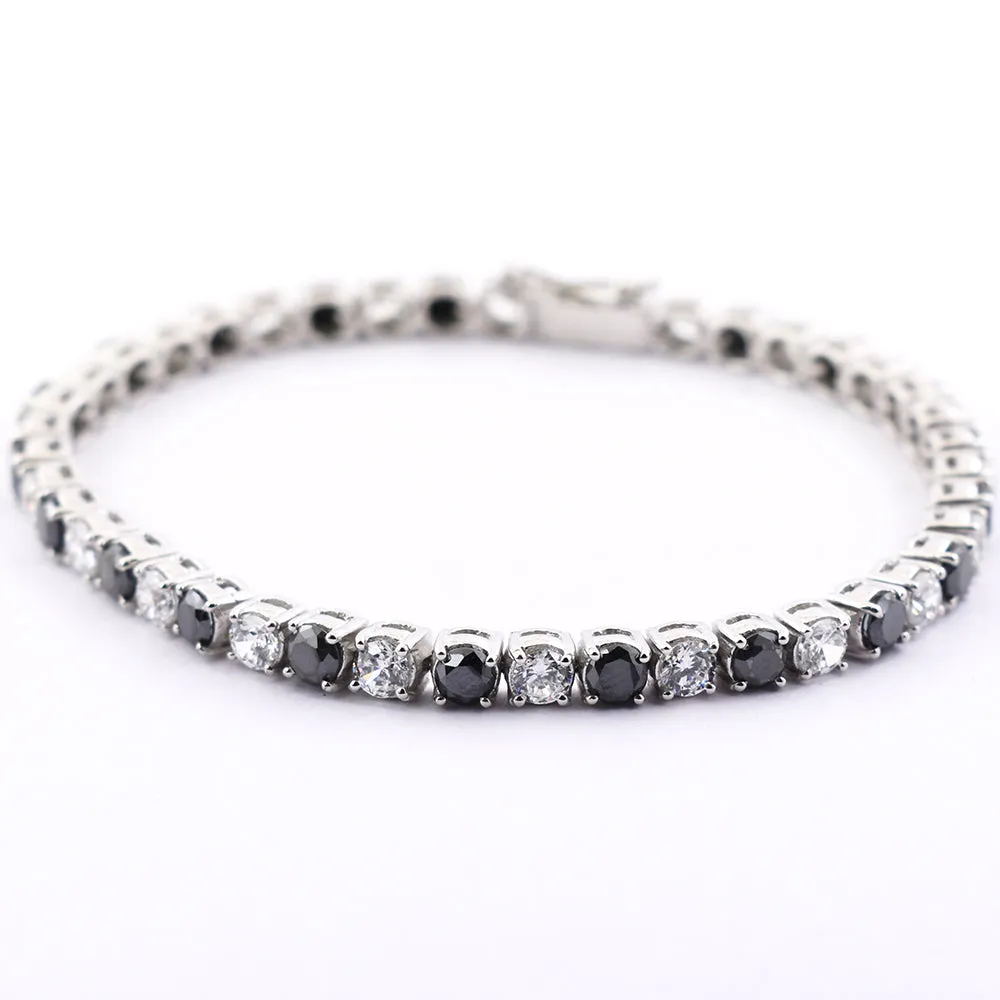 11.40 Cts Amazing Black Diamond with Zircon Beautiful Bracelet For Unisex Collection & Great Sparkle