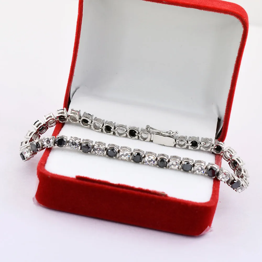 11.40 Cts Amazing Black Diamond with Zircon Beautiful Bracelet For Unisex Collection & Great Sparkle
