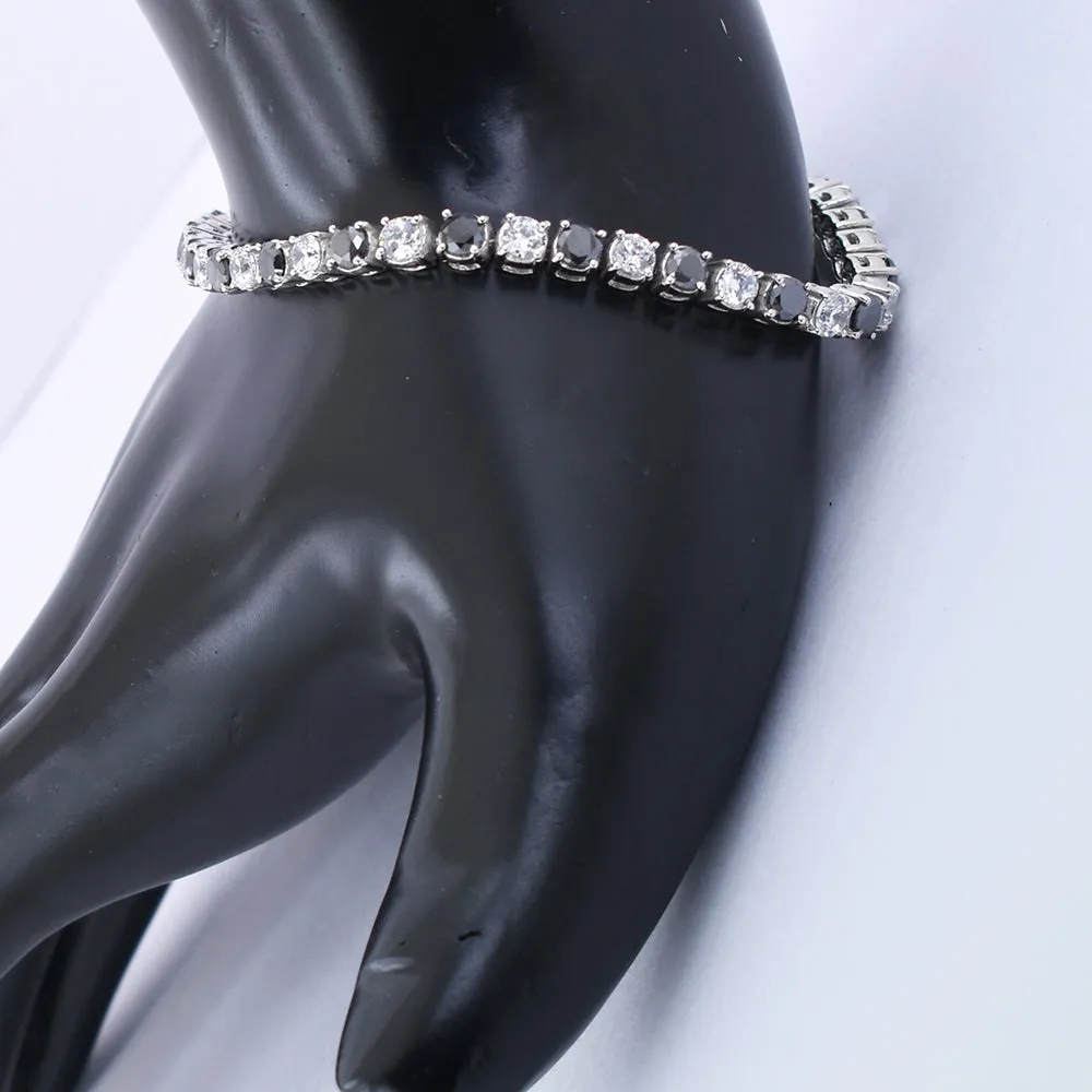 11.40 Cts Amazing Black Diamond with Zircon Beautiful Bracelet For Unisex Collection & Great Sparkle