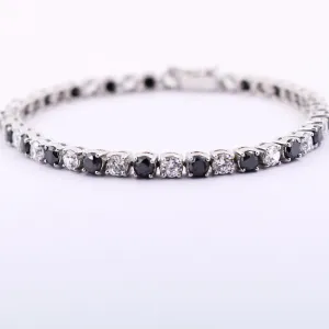 11.40 Cts Amazing Black Diamond with Zircon Beautiful Bracelet For Unisex Collection & Great Sparkle