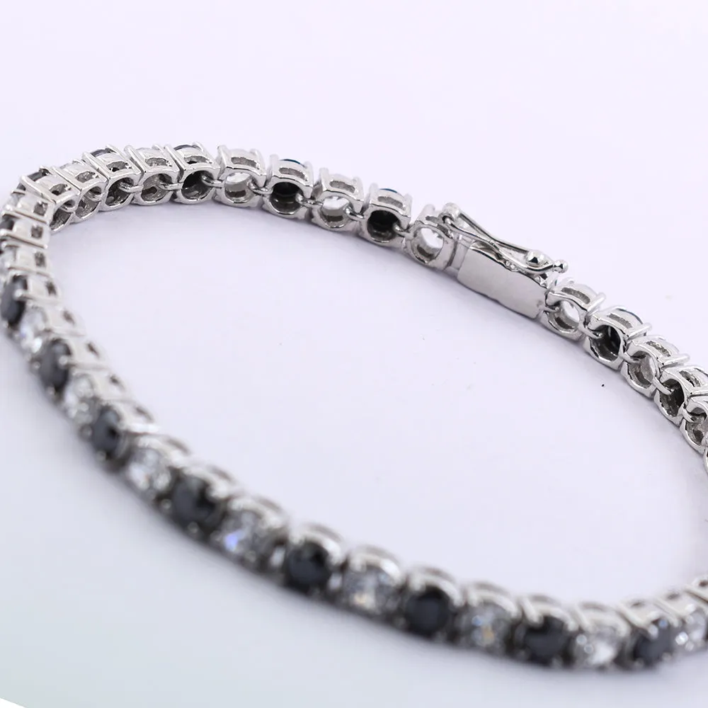 11.40 Cts Amazing Black Diamond with Zircon Beautiful Bracelet For Unisex Collection & Great Sparkle