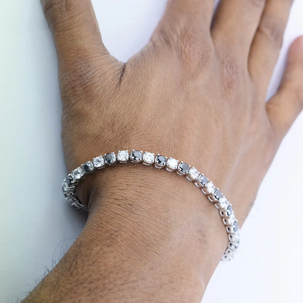11.40 Cts Amazing Black Diamond with Zircon Beautiful Bracelet For Unisex Collection & Great Sparkle