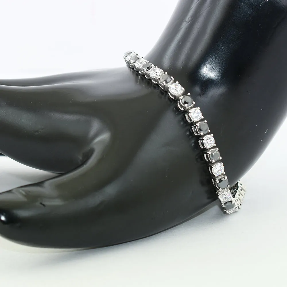 11.40 Cts Amazing Black Diamond with Zircon Beautiful Bracelet For Unisex Collection & Great Sparkle