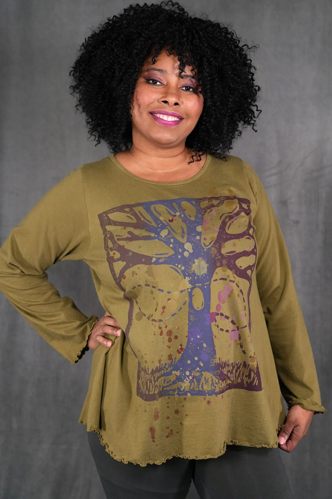 1190 L/S Cafe Tee Tree Frog-P