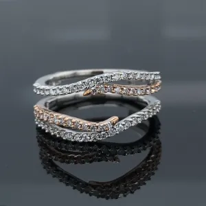 1/2 Carat Diamond Ring Enhancer in 14K Rose and White Gold