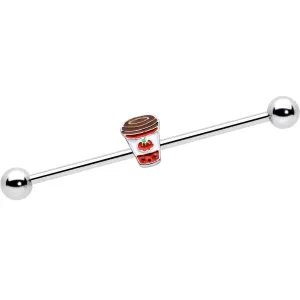 14 Gauge Sweet Pumpkin Latte Thanksgiving Industrial Barbell 38mm