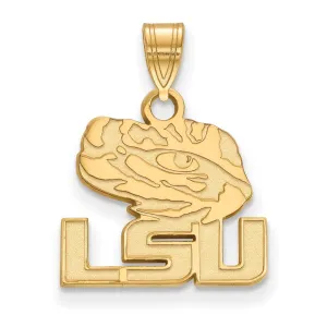14k Gold Louisiana State University L-S-U Tiger Eye Small Pendant