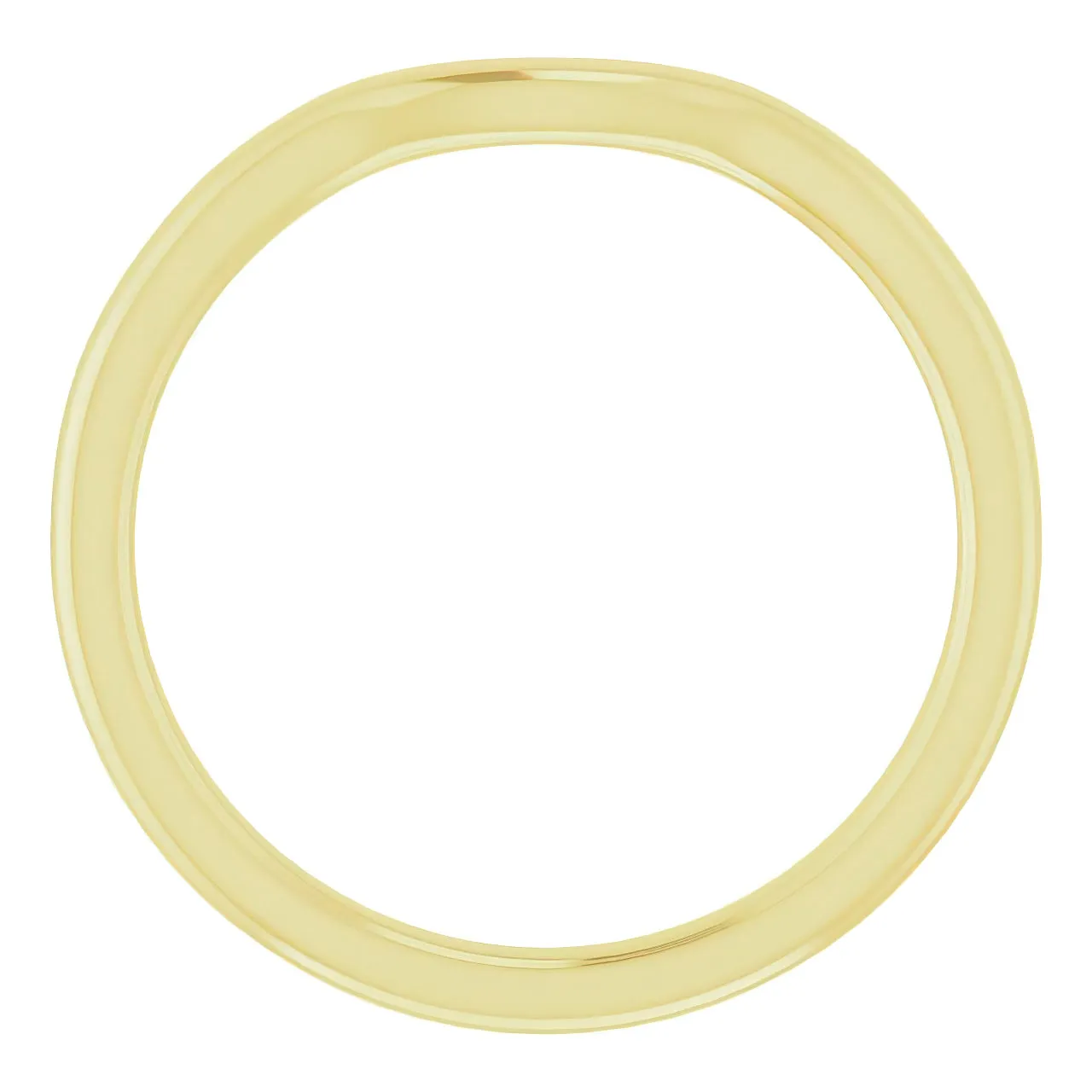 14K Yellow Gold Smooth Curved Half Round Wedding Band