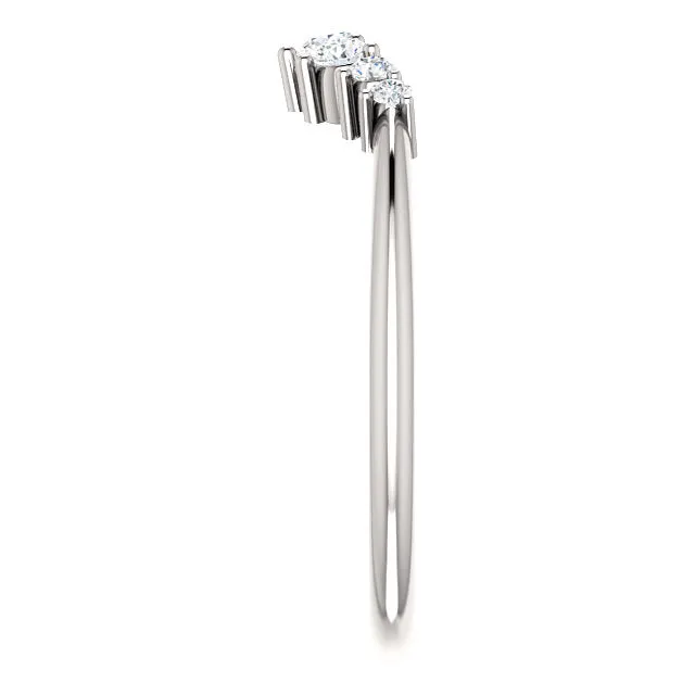 14kWhite Gold 1/5ct tdw Diamond Contour Band, Gentle Caress