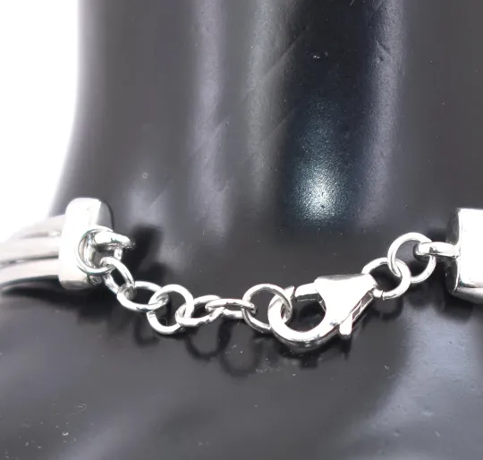 1.80 Carats Black Diamond Bangle Style Bracelet In Sterling Silver, Gift For Wife! Party Wear Collection