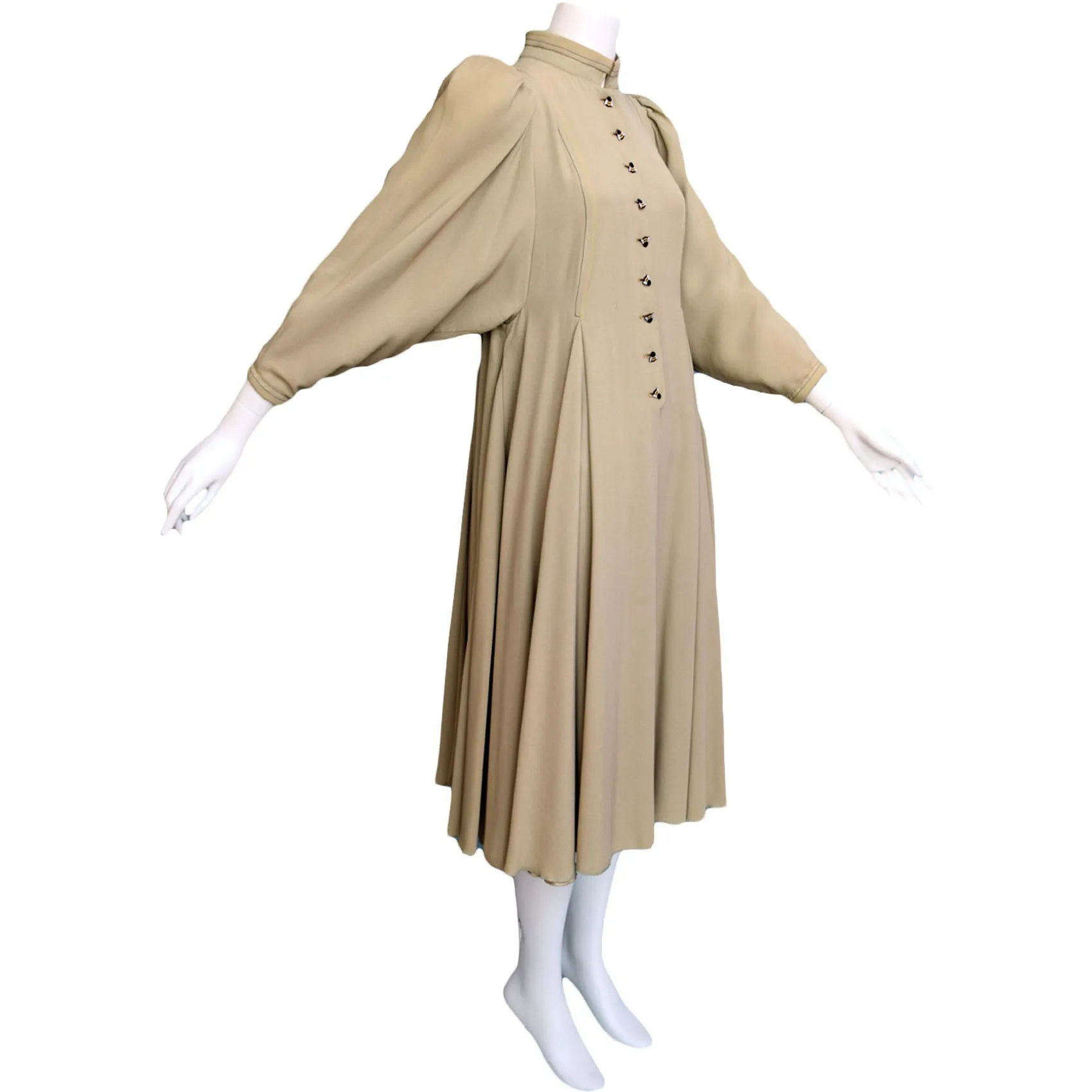 1970s Bill Gibb Bee Button Dress