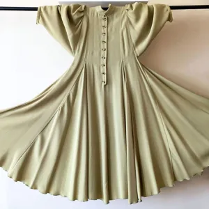 1970s Bill Gibb Bee Button Dress