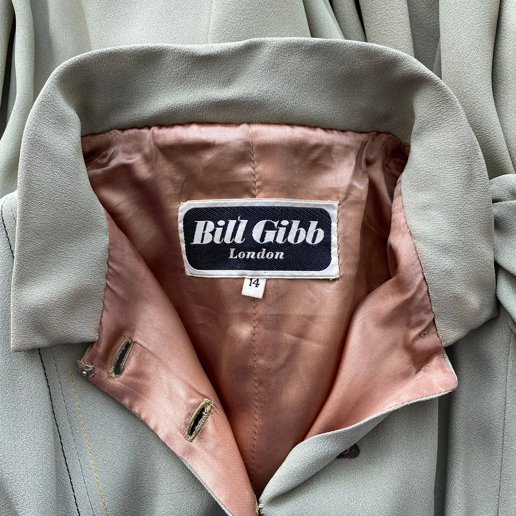 1970s Bill Gibb Bee Button Dress