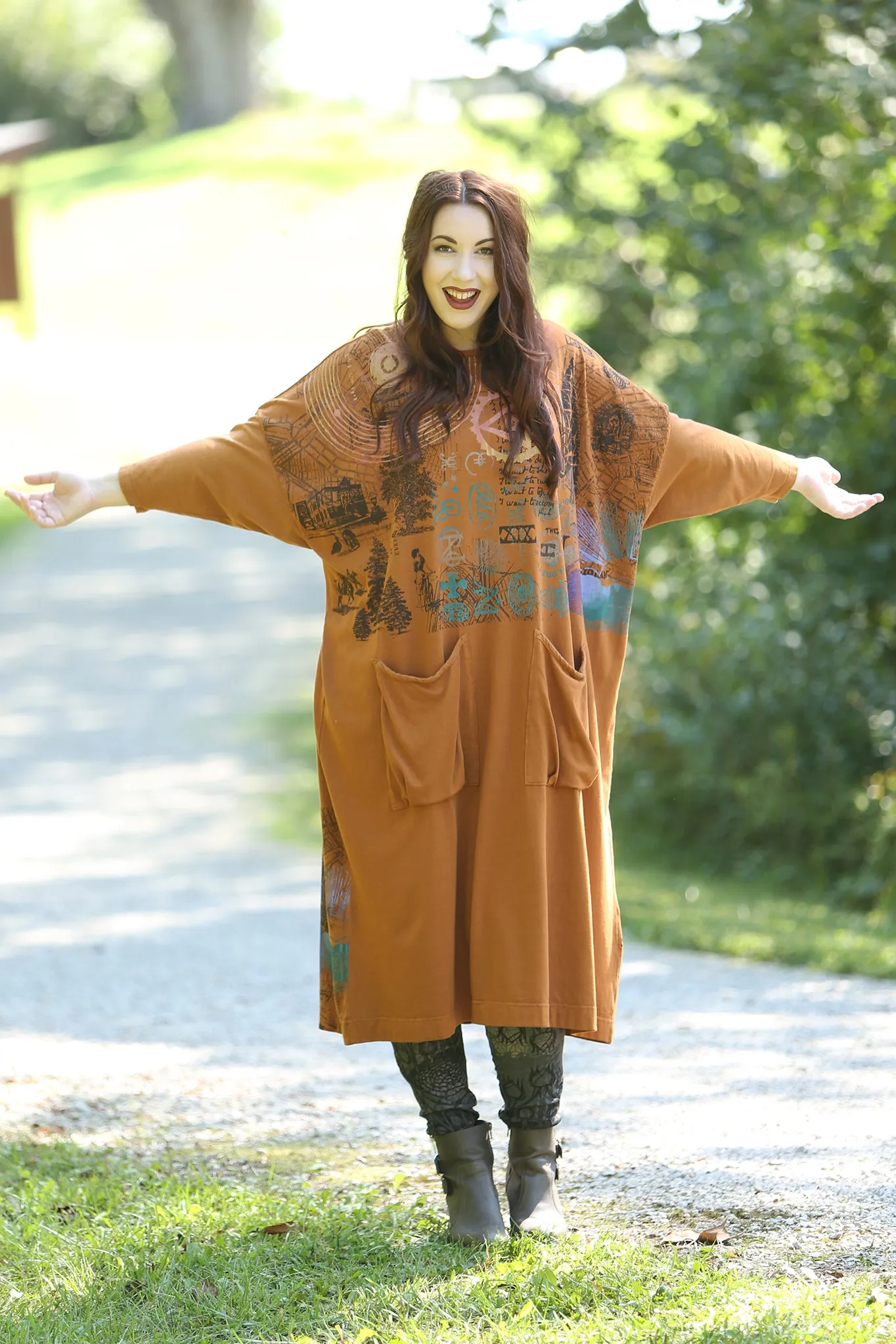 2303 Cotton Bamboo Mariposa Dress-Amber