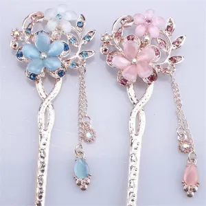 2pcs Cat Eye Stone Hair Pin