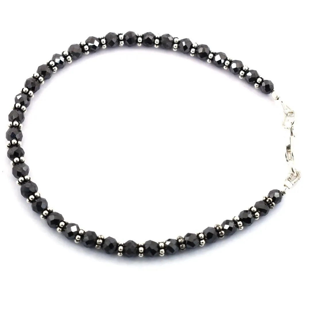 4 mm - 4.5 mm AAA Certified Black Diamond Beaded Bracelet in 925 Silver Clasp. Amazing Collection & Great Shine