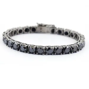 5 mm Black Diamond Tennis Bracelet in 925 Silver, 100% Certified! Very Elegant And Great Brilliance