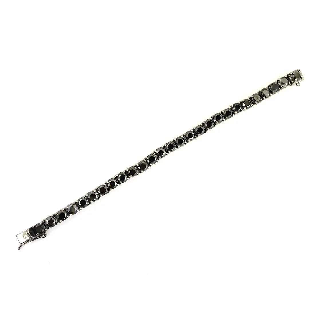5 mm Black Diamond Tennis Bracelet in 925 Silver, 100% Certified! Very Elegant And Great Brilliance