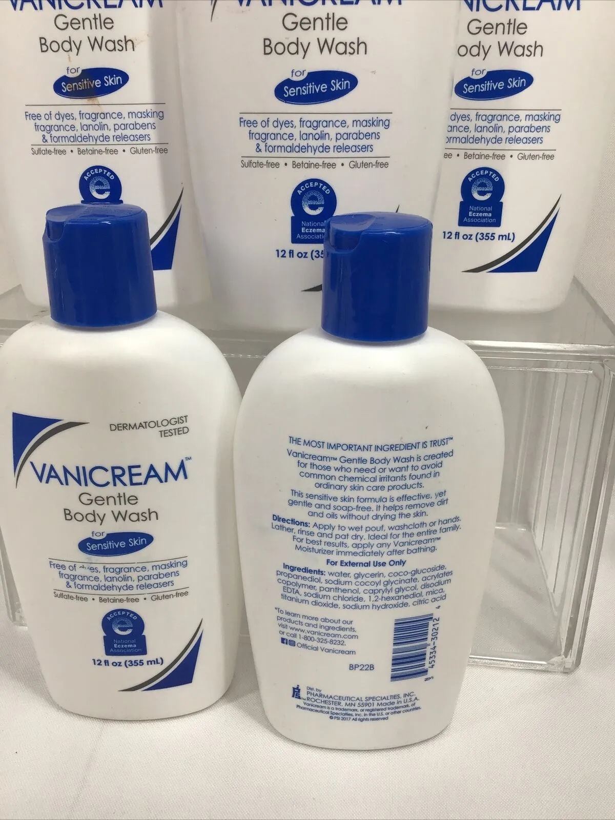 (5) Vanicream Gentle Body Wash Sensitive Skin Fragrance Sulfate Free 12oz