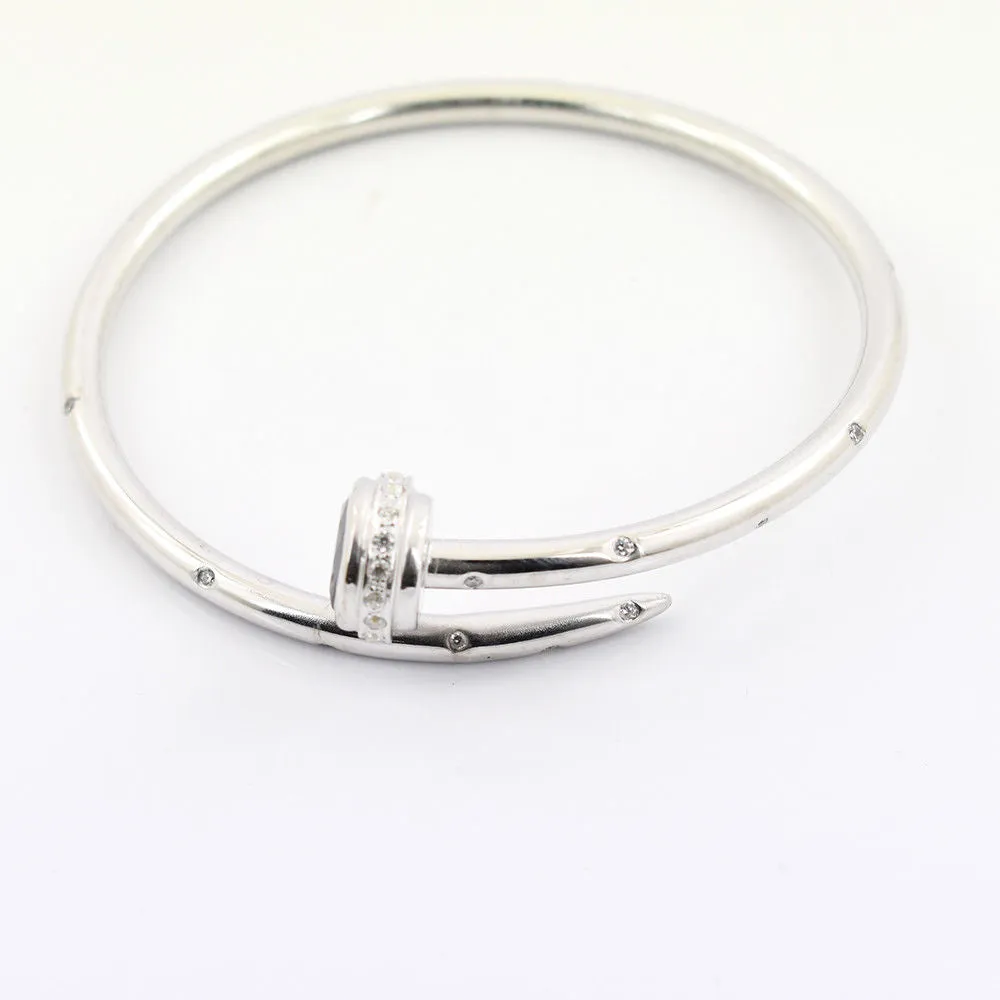 5.10 Carat Black Diamond Bangle Bracelet In Sterling Silver. Gorgeous Look & Great Sparkle