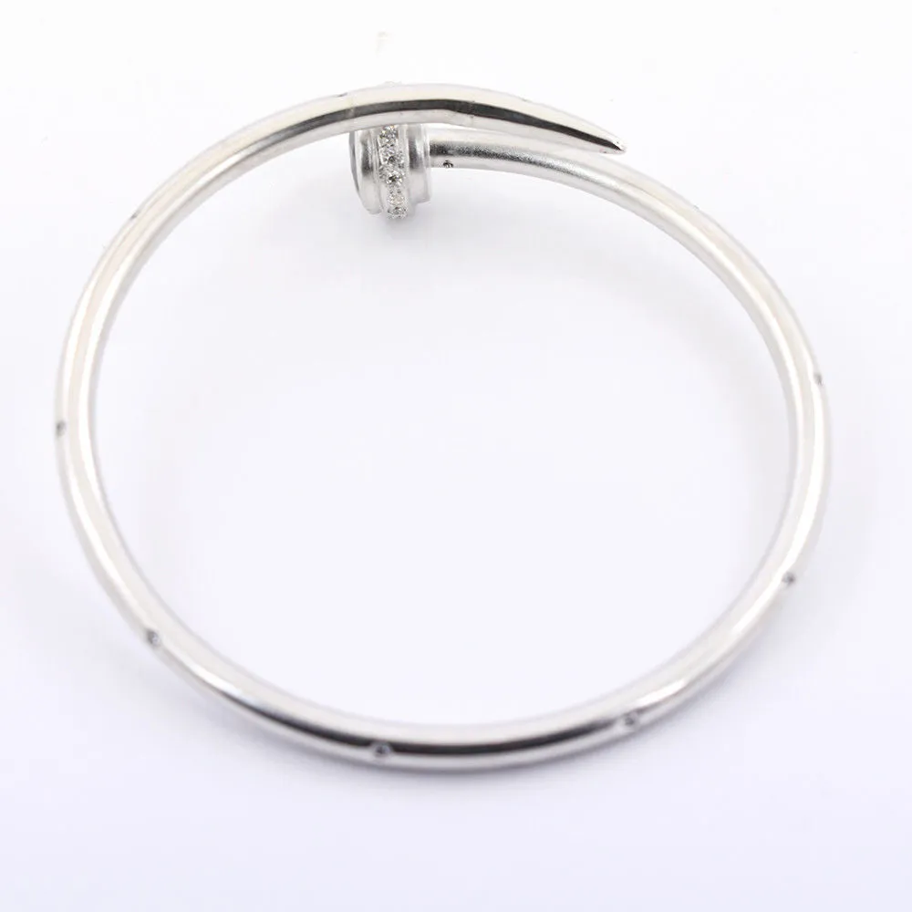 5.10 Carat Black Diamond Bangle Bracelet In Sterling Silver. Gorgeous Look & Great Sparkle