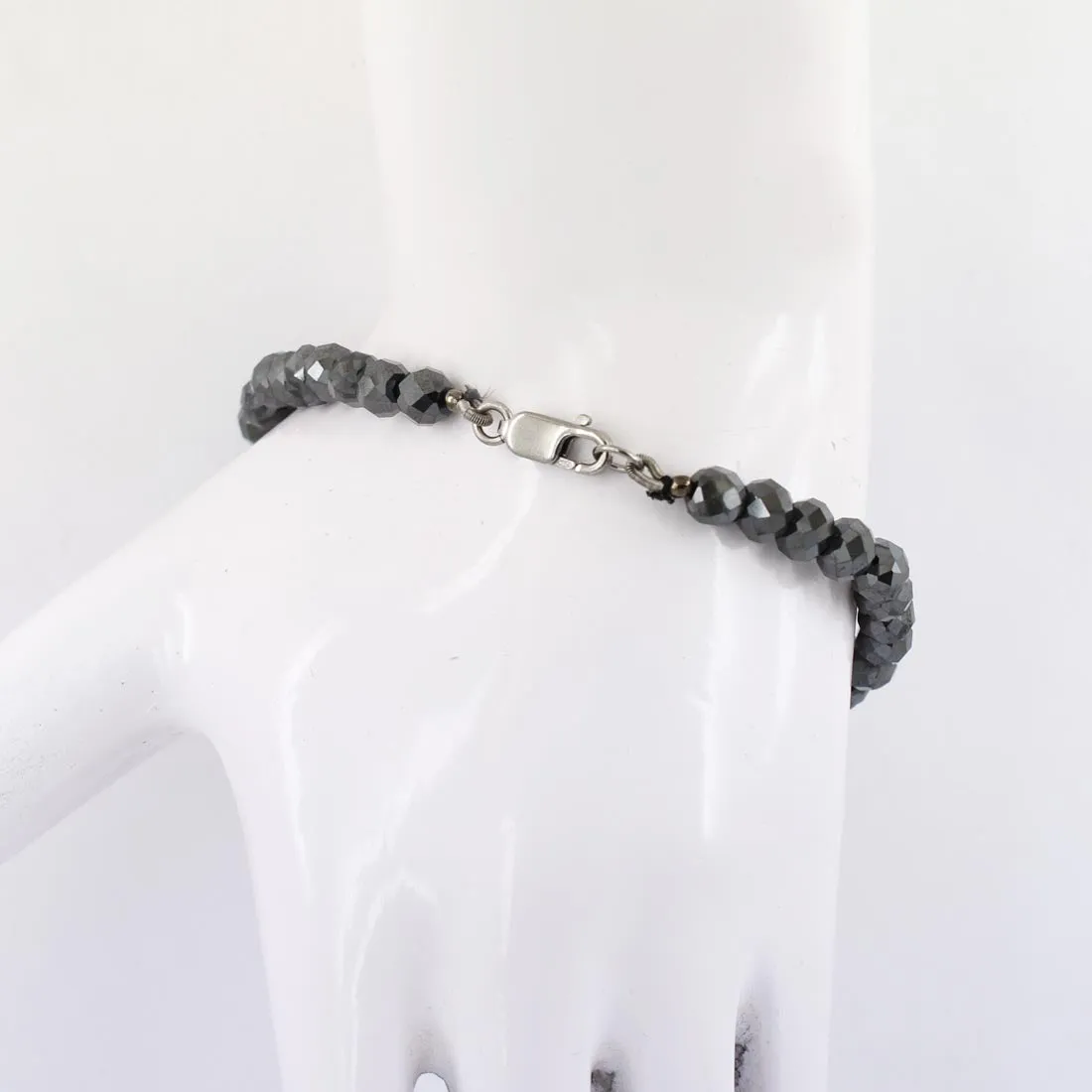 59 Cts Black Diamond & Sapphire Rose Cut Diamond Accents Designer Bracelet. Ideal Gift for Anniversary Birthday