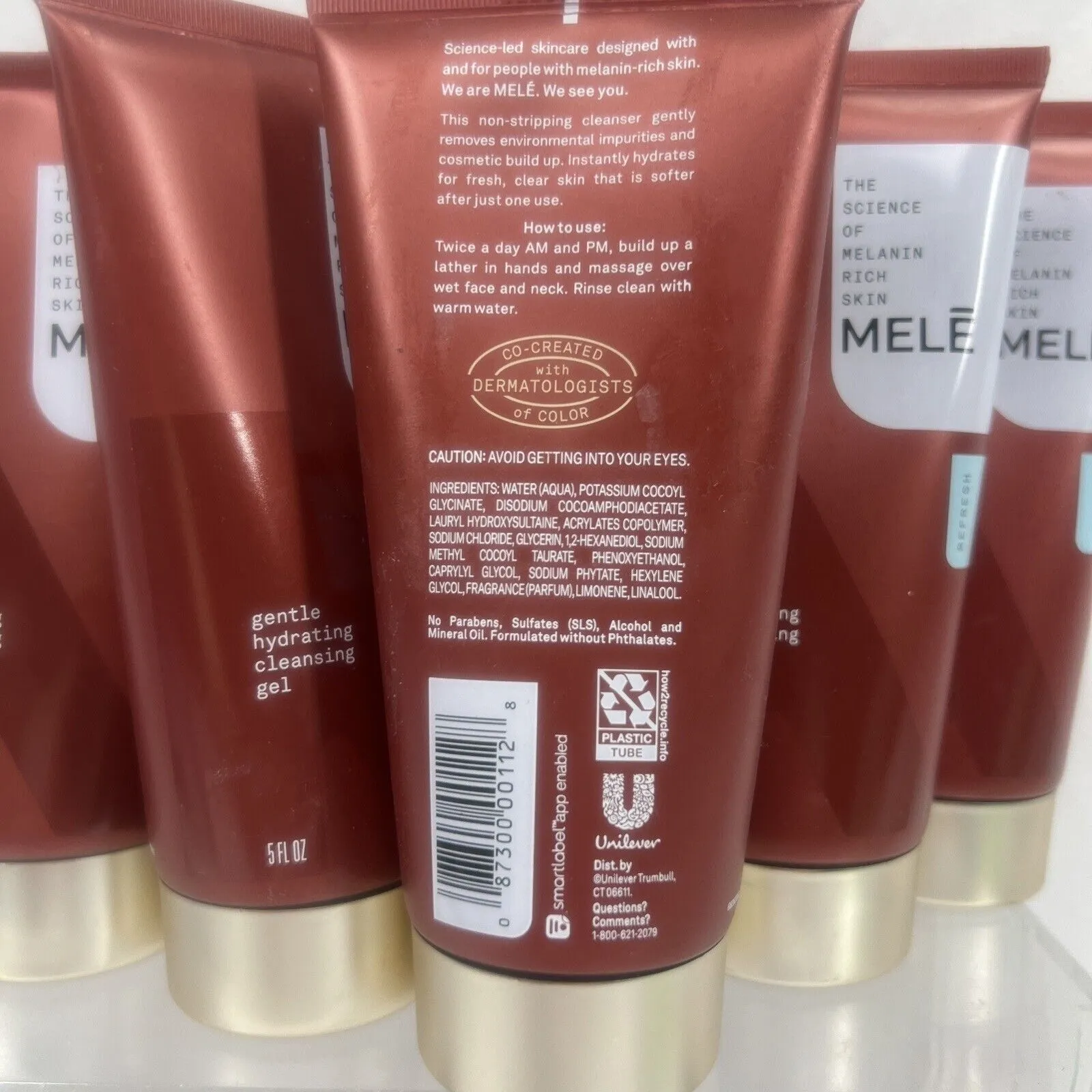 (6) MELE Melanin Rich GENTLE Face Hydrating Cleansing Gel Wash  5oz