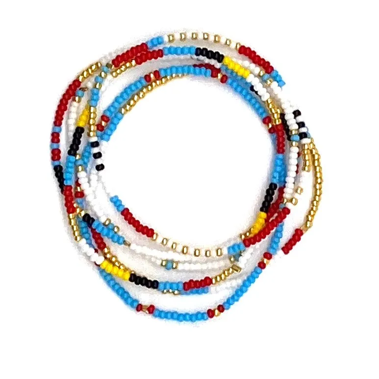 6 Strand Stretch Bracelet - PARAKEET