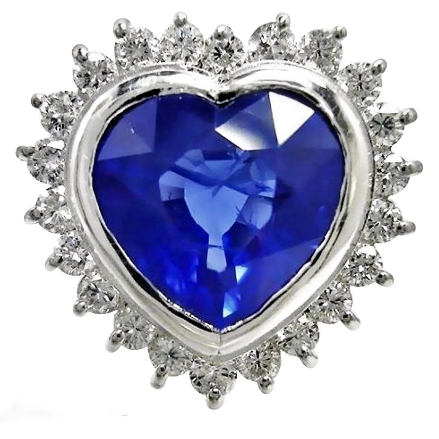 6.35ct Burma Blue Sapphire Diamond Ring Certified 18k
