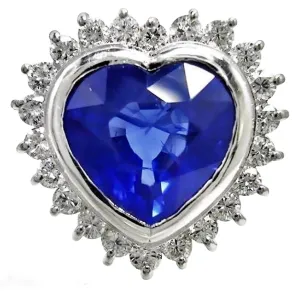 6.35ct Burma Blue Sapphire Diamond Ring Certified 18k