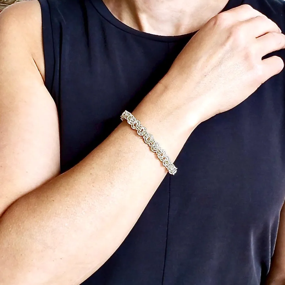 7.5" Handcrafted 925 Sterling Silver 9mm Saturn Bracelet with Toggle Clasp