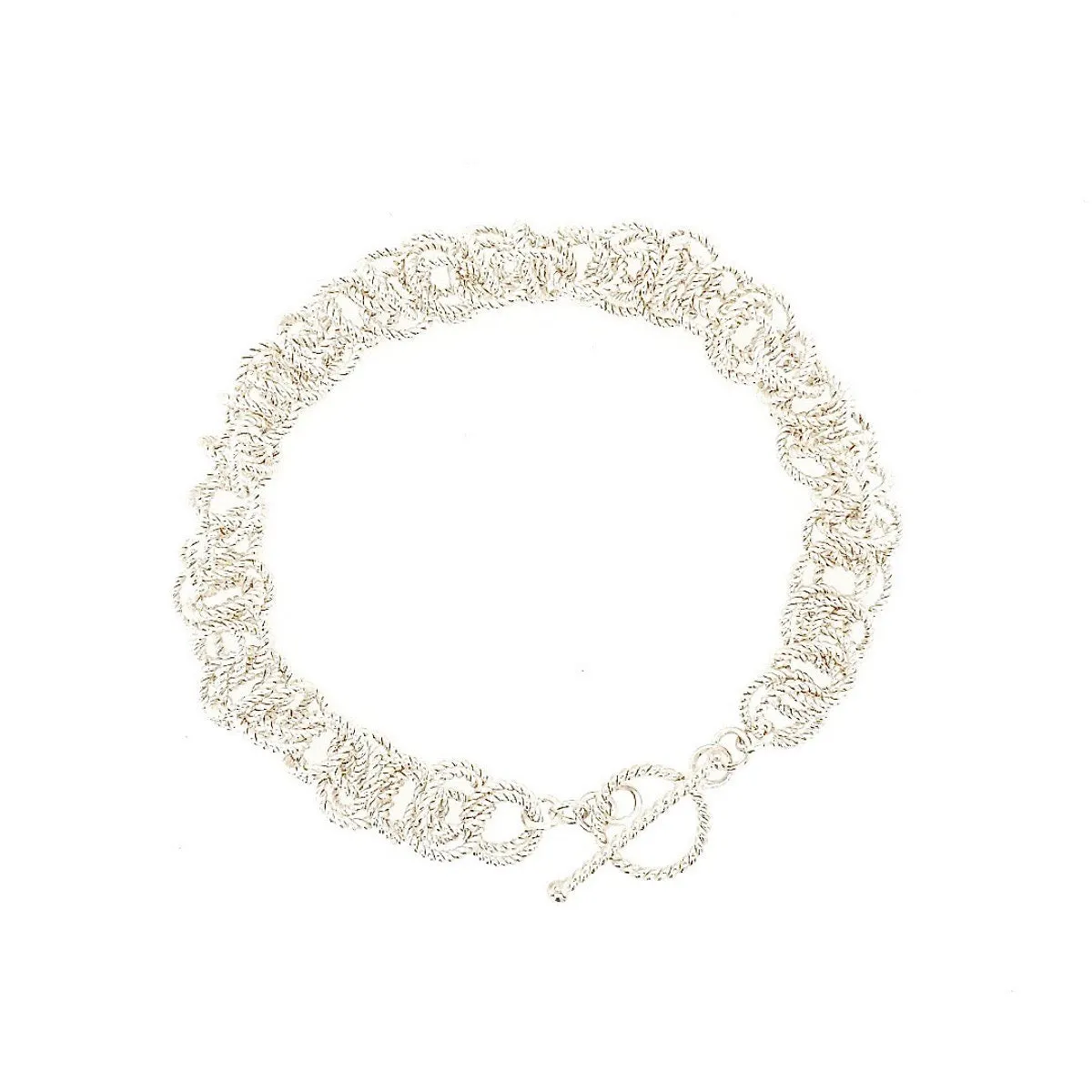 7.5" Handcrafted 925 Sterling Silver 9mm Saturn Bracelet with Toggle Clasp