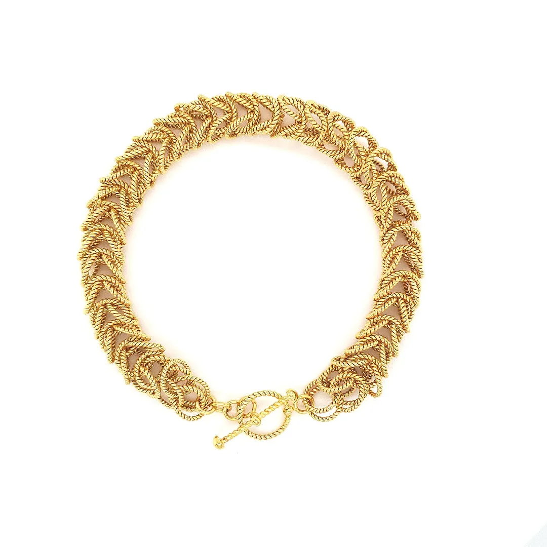 8.25" Handcrafted 24K Gold Vermeil 8mm Bellezza Bracelet with Toggle Clasp