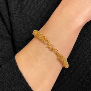 8.25" Handcrafted 24K Gold Vermeil 8mm Bellezza Bracelet with Toggle Clasp