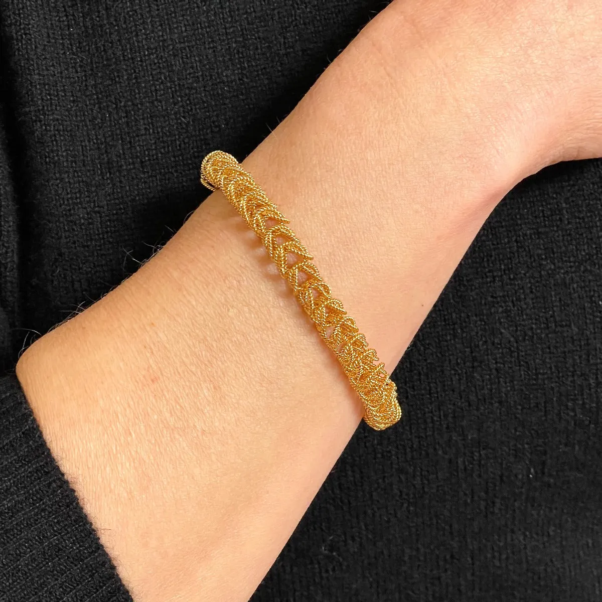8.25" Handcrafted 24K Gold Vermeil 8mm Bellezza Bracelet with Toggle Clasp