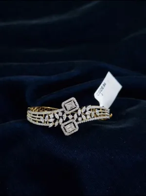 92.5 Silver Swarowski Bracelet With Gold Plating