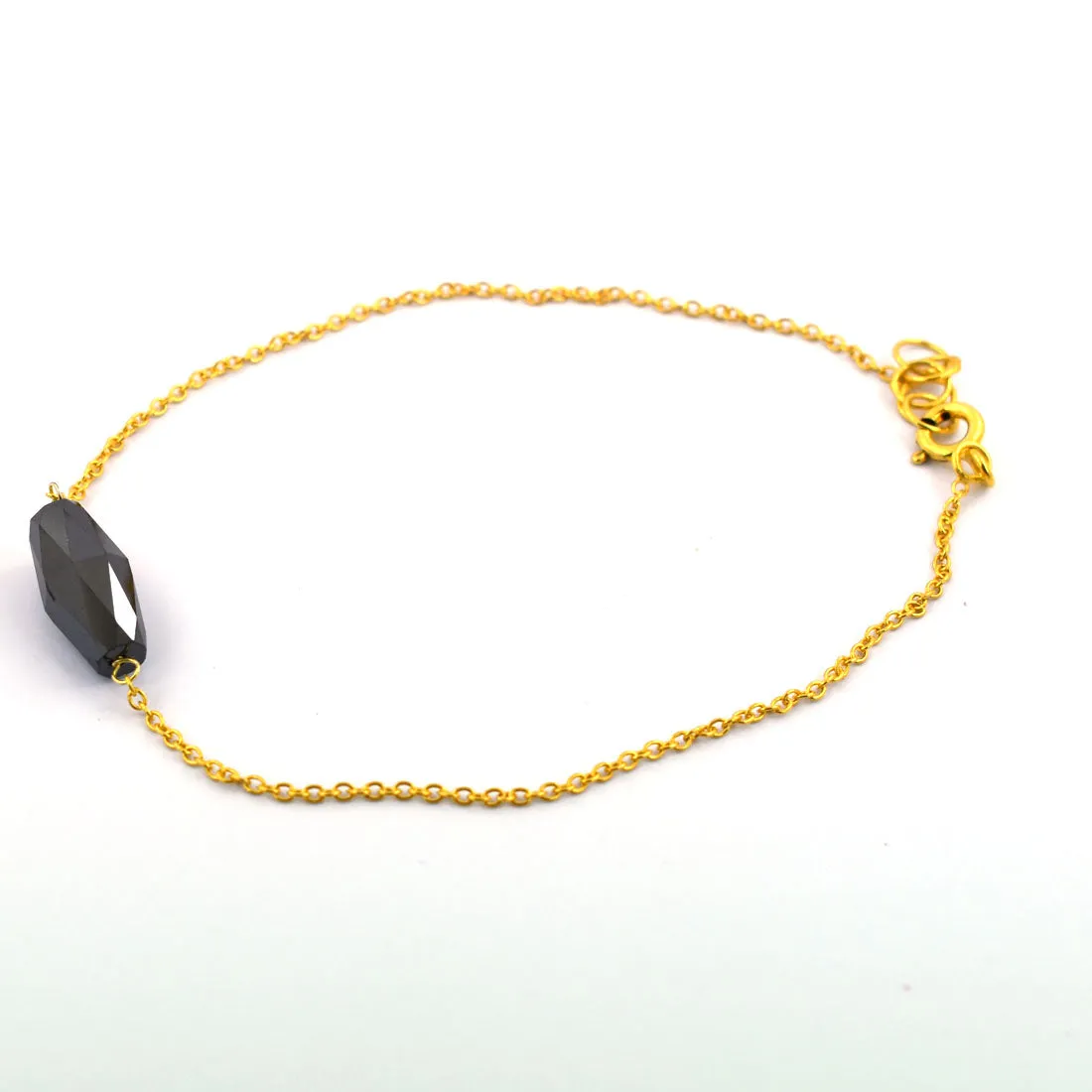 AAA Certified 3.50 Ct Drum Shape Black Diamond Chain Bracelet in 925 Silver, Ideal For Gift