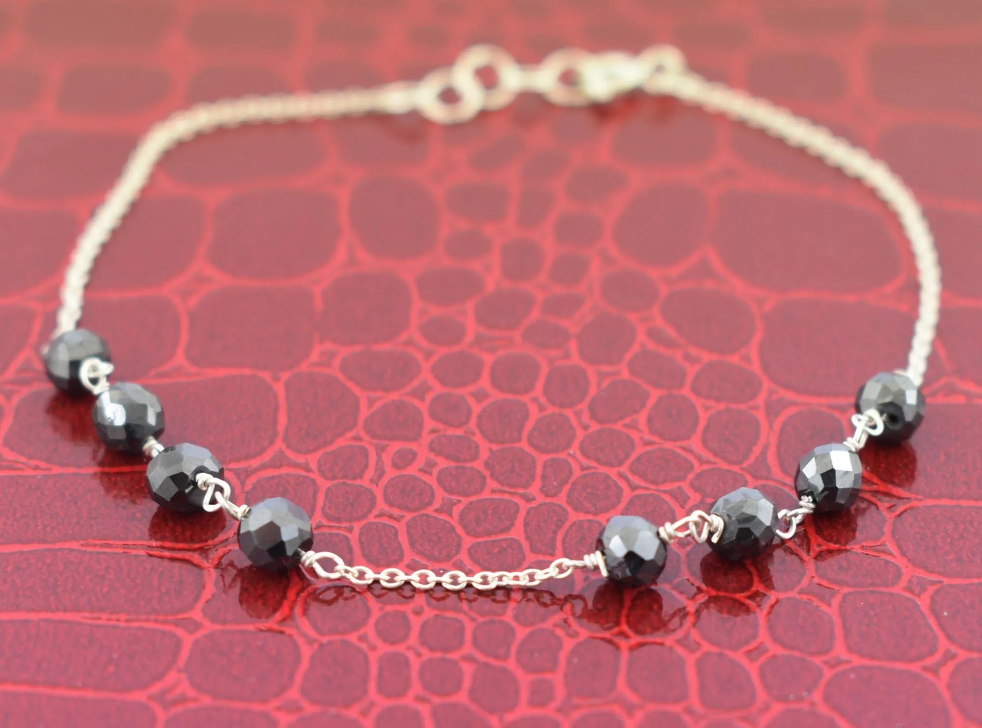 AAA Certified 5 mm Black Diamond Chain Bracelet in 925 Silver, Latest Collection & Great Style