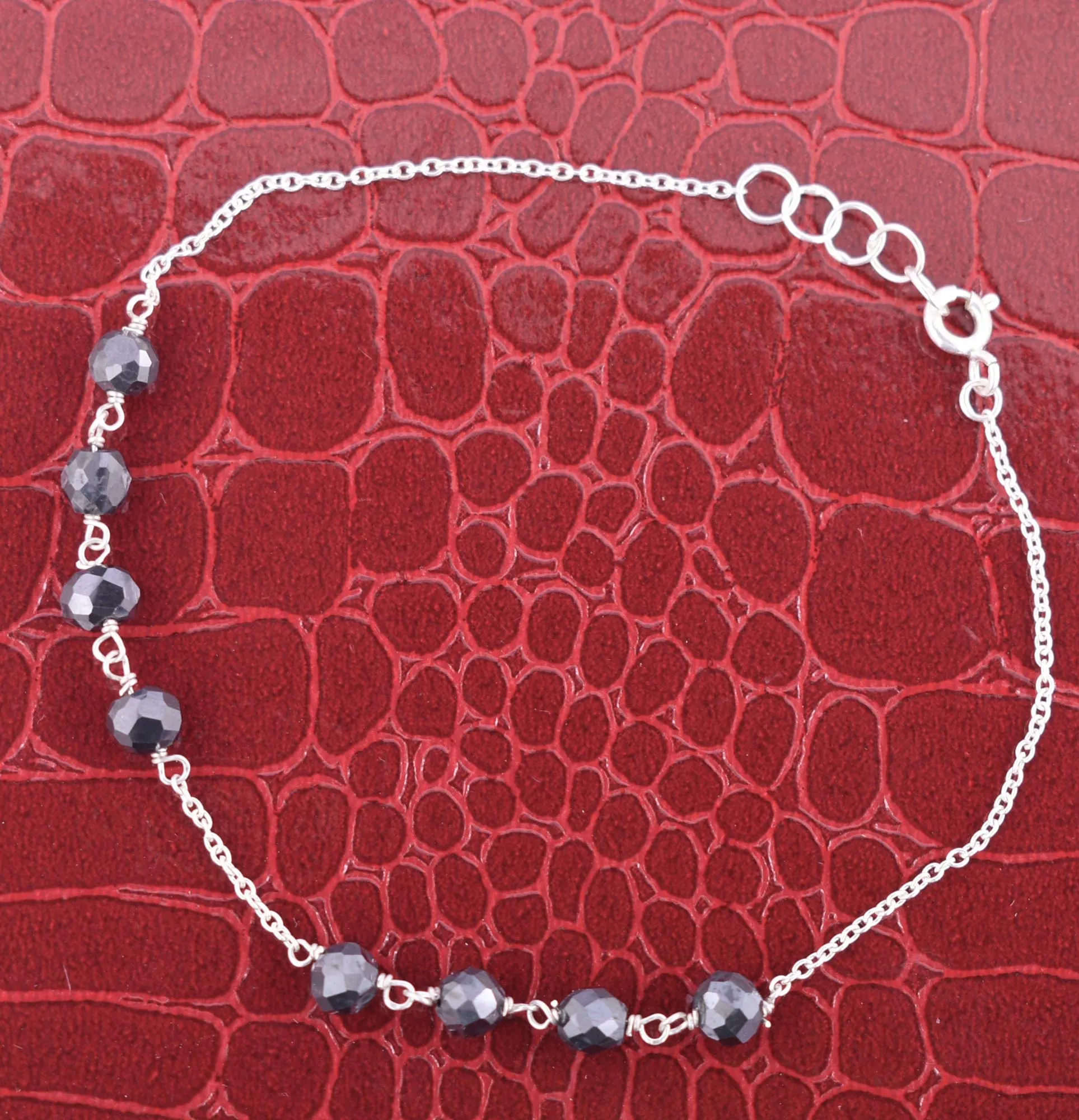 AAA Certified 5 mm Black Diamond Chain Bracelet in 925 Silver, Latest Collection & Great Style