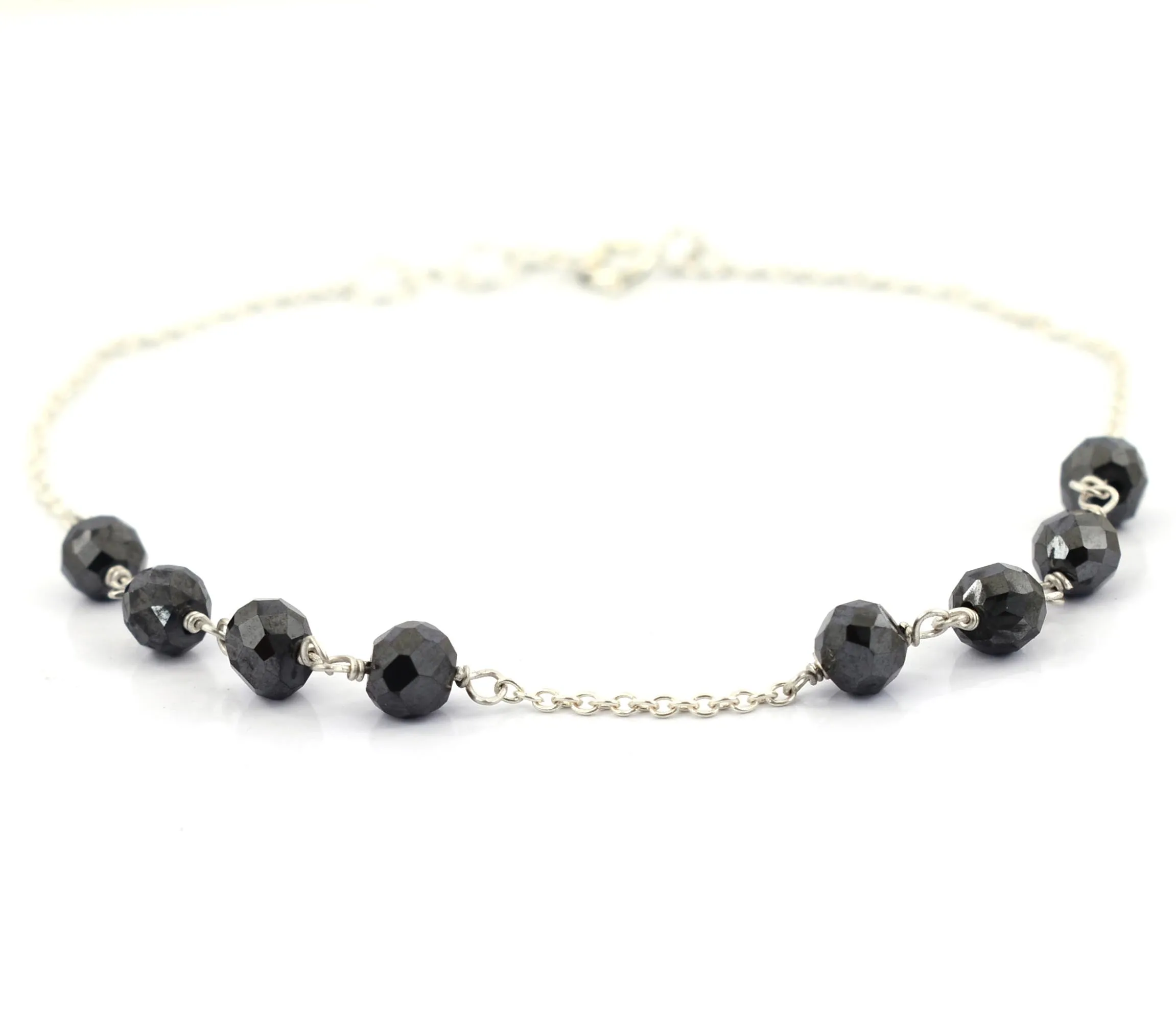 AAA Certified 5 mm Black Diamond Chain Bracelet in 925 Silver, Latest Collection & Great Style