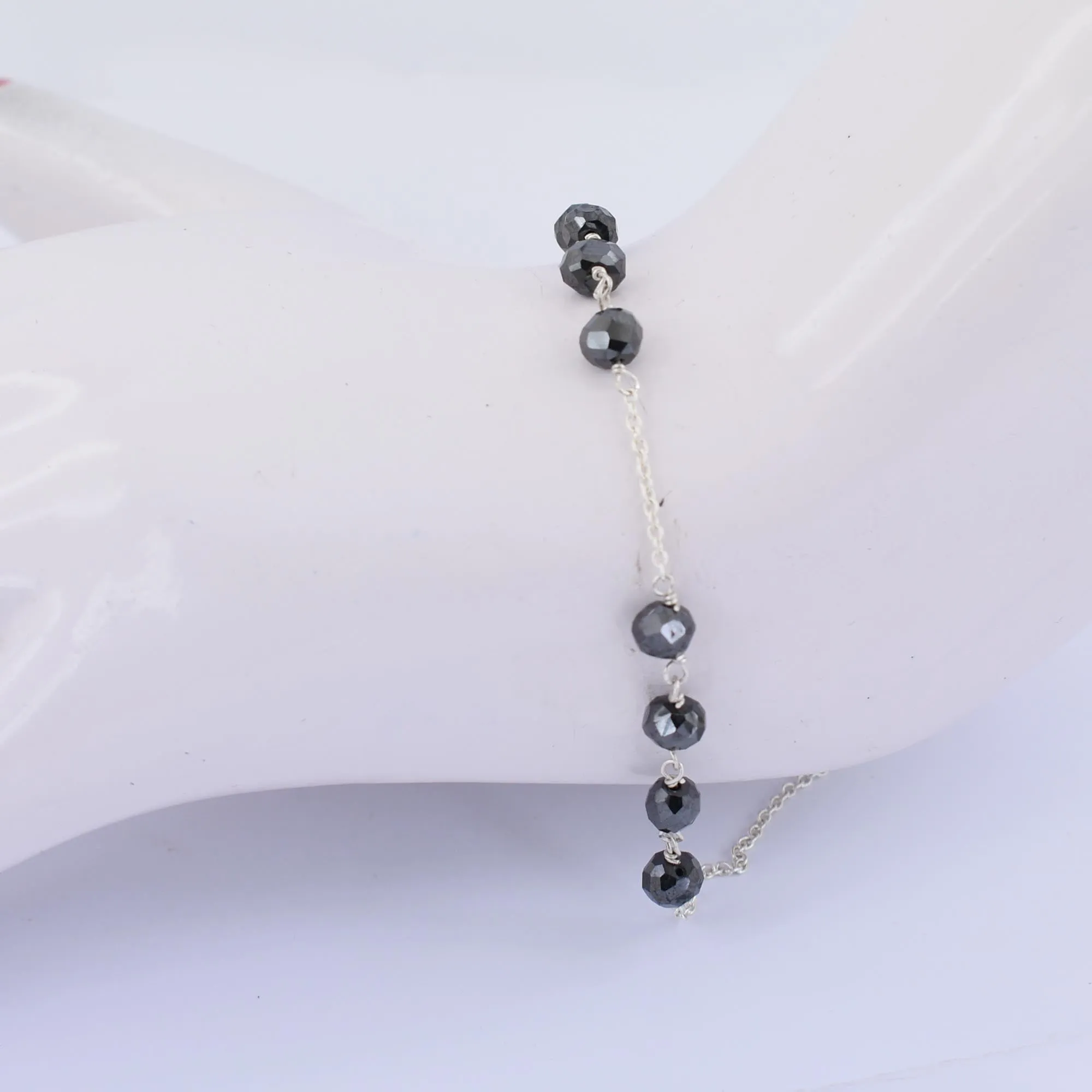 AAA Certified 5 mm Black Diamond Chain Bracelet in 925 Silver, Latest Collection & Great Style