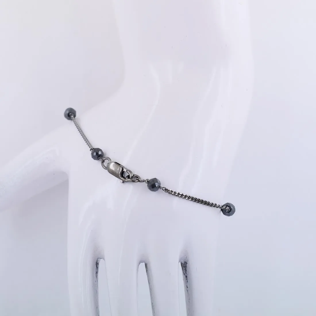AAA Certified 5 mm Black Diamond Chain Bracelet in Black Finish, Great Brilliance & Luster