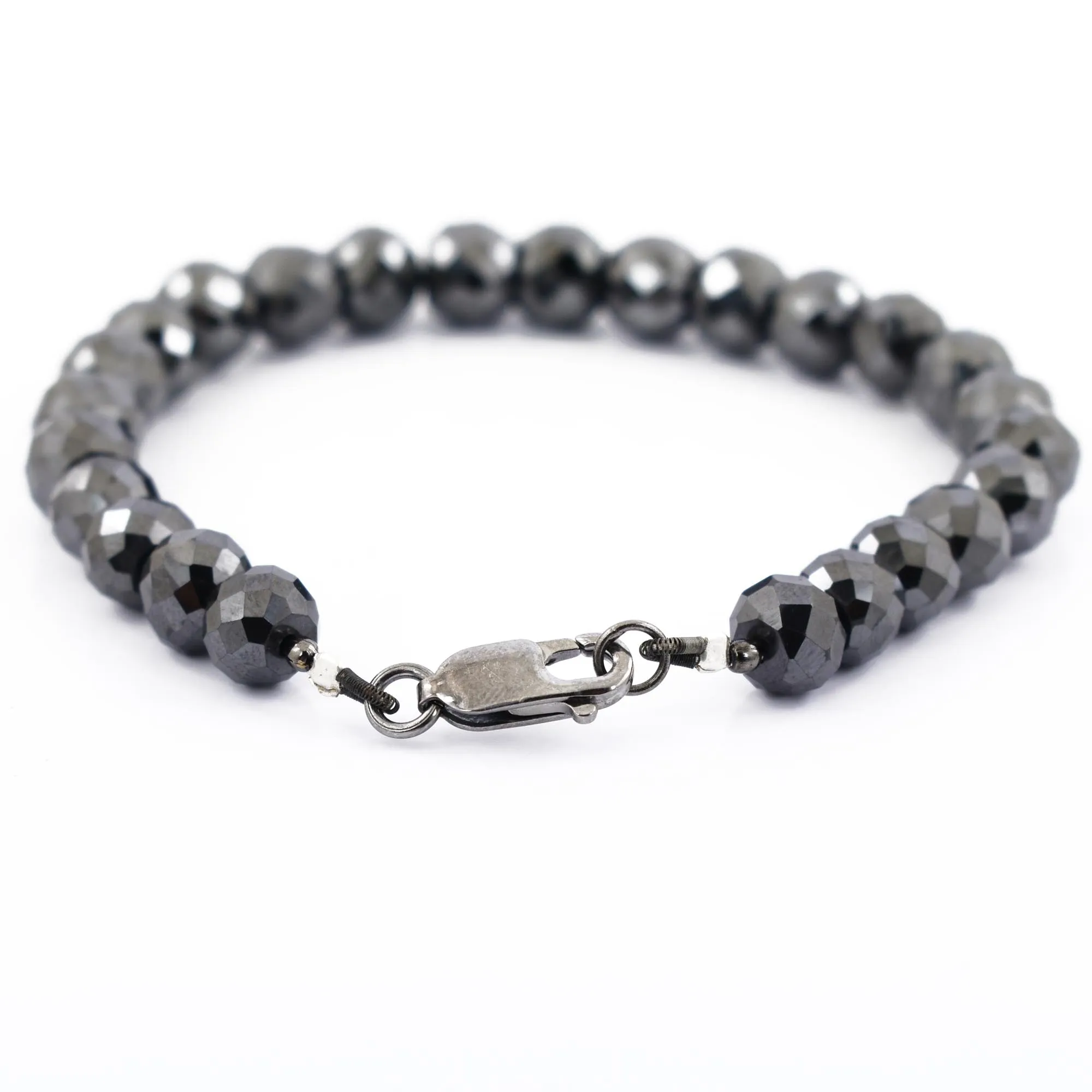 AAA Certified 8 mm Black Diamond Beaded Bracelet, Latest Collection & Ideal Gift for Birthday